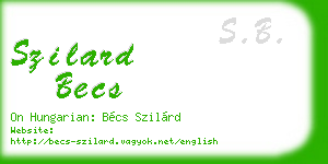szilard becs business card
