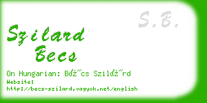 szilard becs business card